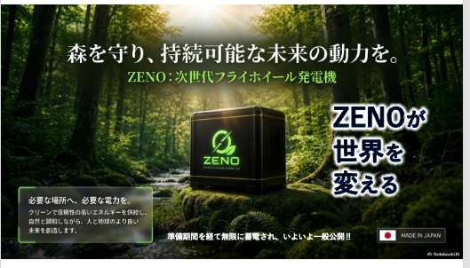 電力事業 ZENO 次世代フライホイール発電機